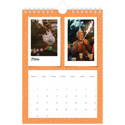 Fotokalender A5 Enkel — Färgglada retro bilder [Mars]