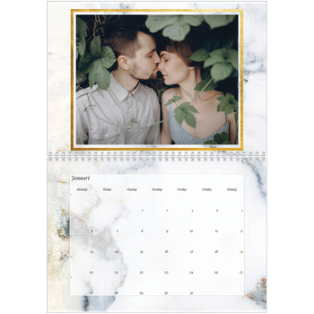 Fotokalender A3 Klassisk — Guld och marmor