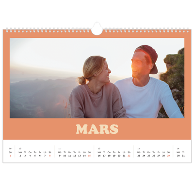 Fotokalender A3 Enkel — Retro ramar [Mars]