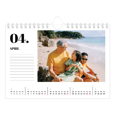 Fotokalender A5 Enkel — Serif och ögonblick [April]
