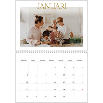Fotokalender A3 Klassisk — Stort teckensnitt i guld