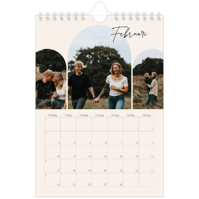 Fotokalender A5 Enkel — Minnen i valv [Februari]