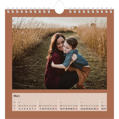Årskalender kvadratisk — Kalender i jordtoner [Mars]