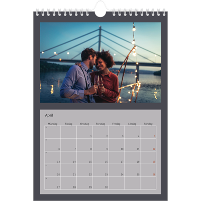 Fotokalender A4 Enkel (20 x 30 cm) — Snygga färger [April]