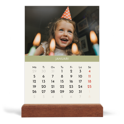 Skrivbordskalender med träställ - Stående — Pastellkapitel [Januari]