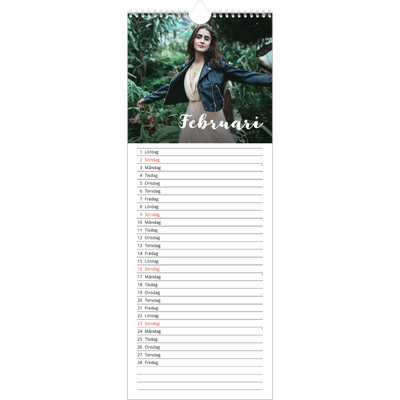 Fotokalender Smal  — Handskrift på bilden [Februari]