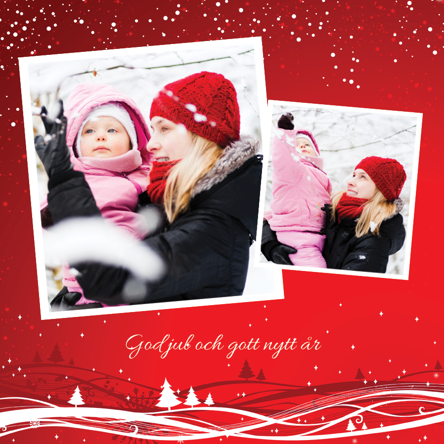 Fotokort — Rött julkort