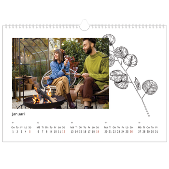 Fotokalender A3 Enkel — Blommateckningar