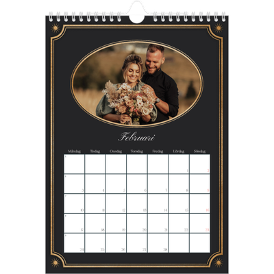 Fotokalender A4 Enkel (20 x 30 cm) — Klassisk vintage [Februari]