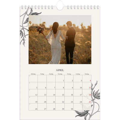 Fotokalender A4 Enkel (20 x 30 cm) — Bläck & murgröna [April]
