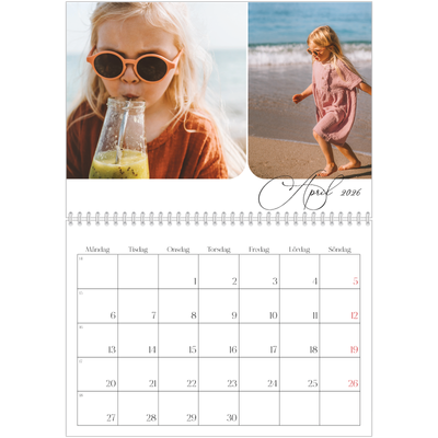 Fotokalender A3 Klassisk (30 x 40 cm) — Ögonblicksbilder och skrift [April]