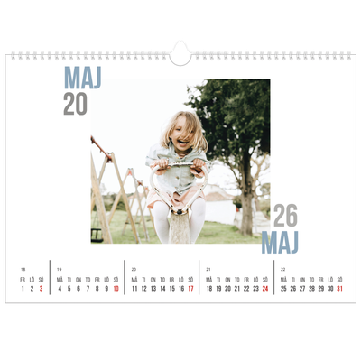 Fotokalender A3 Enkel — Dubblett text [omslag]