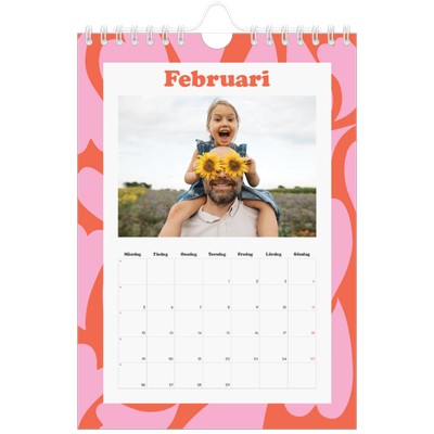 Fotokalender A5 Enkel — Färgglada mönster [Februari]