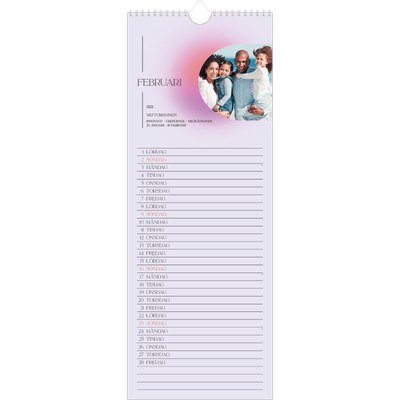 Fotokalender Smal  — Stjärnteckens färger [Februari]