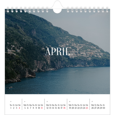 Årskalender kvadratisk — Oändlig flykt [April]