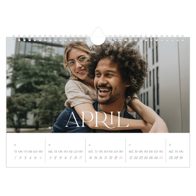 Fotokalender A4 Enkel — Stora bilder [April]