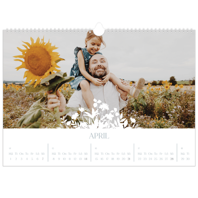 Fotokalender A3 Enkel — Blommotiv [April]