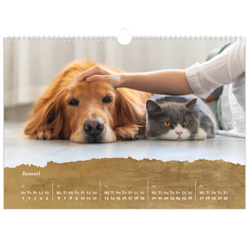 Fotokalender A3 Enkel — Guldfolie