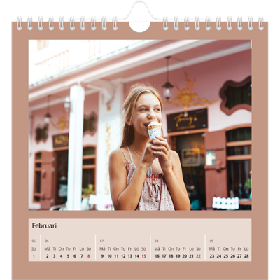 Årskalender kvadratisk — Kalender i jordtoner [Februari]