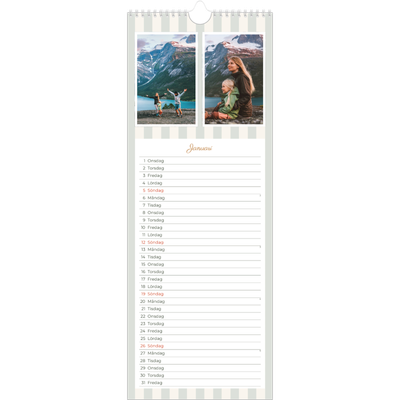 Fotokalender Smal  — Skrift och ränder [Januari]