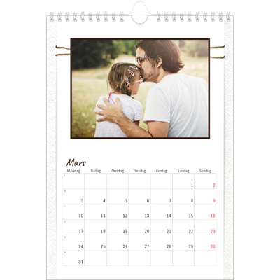Fotokalender A4 Enkel (20 x 30 cm) — Blompapper [Mars]