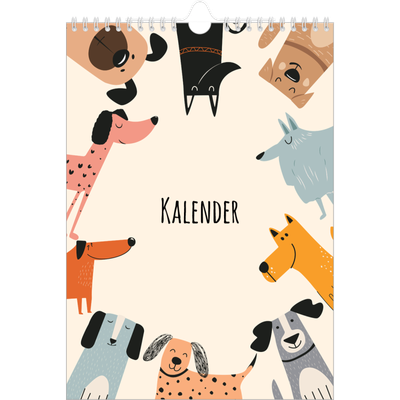 Fotokalender A4 Enkel (20 x 30 cm) — Hundtassar och klotter [omslag]