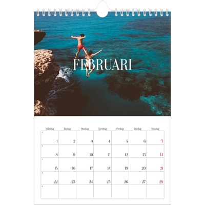 Fotokalender A4 Enkel (20 x 30 cm) — Oändlig flykt [Februari]