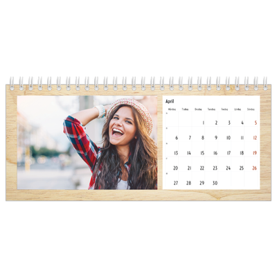 Skrivbordskalendrar — Paneler i trä [April]