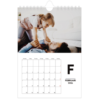 Fotokalender A5 Enkel — Bokstav i fokus [Februari]