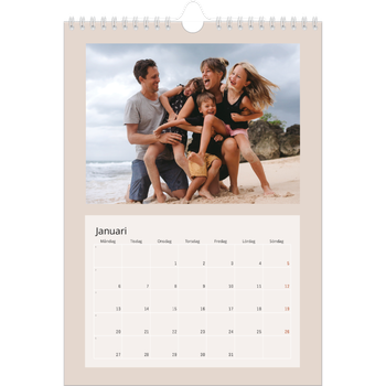 Fotokalender A4 Enkel — Kalender i jordtoner