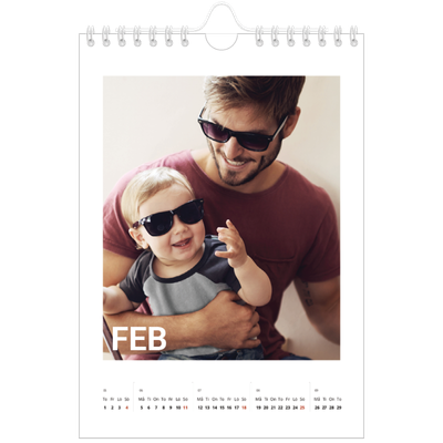 Fotokalender A5 Enkel — Stor månad [Februari]