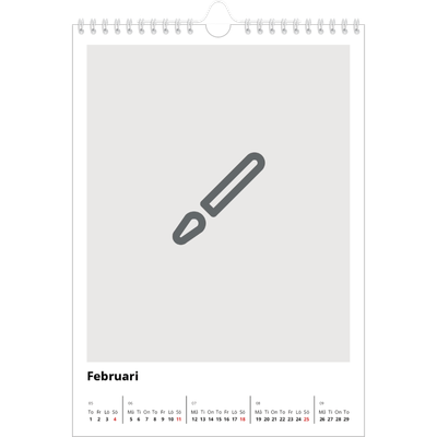 Fotokalender A4 Enkel (20 x 30 cm) — Designa din egna fotoprodukt [Februari]