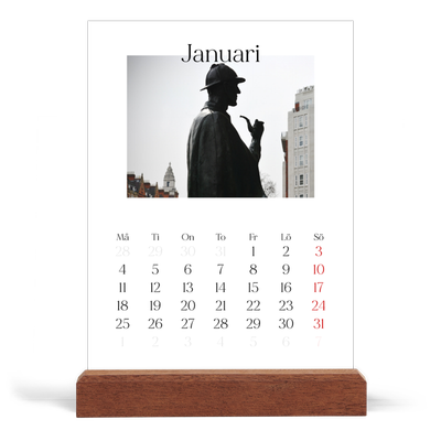 Skrivbordskalender med träställ - Stående — Min reseskildring [Januari]