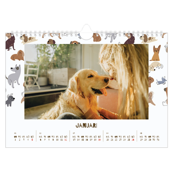 Fotokalender A4 Enkel — Lekfull valp