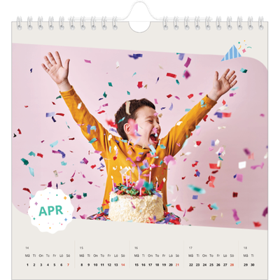 Årskalender kvadratisk — Ikonisk födelsedag [April]