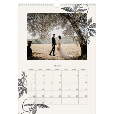 A3 Årskalender — Bläck & murgröna [Mars]
