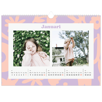 Fotokalender A3 Enkel — Färgglada mönster