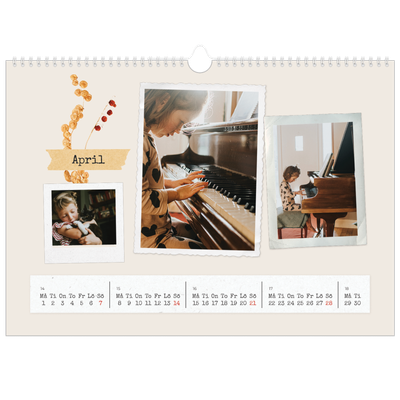 Fotokalender A3 Enkel — Retro scrapbooking [April]