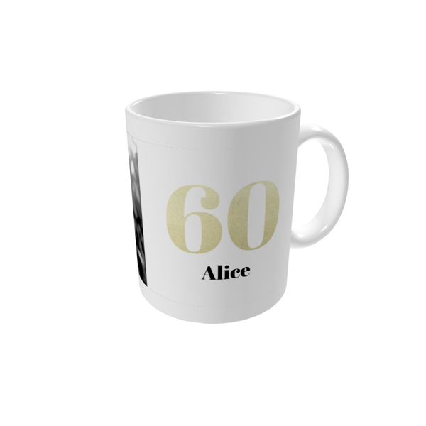 Fotomugg — Stora nummer i glitter 60