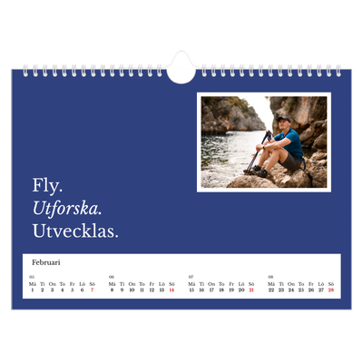 Fotokalender A4 Enkel — Redaktionell Jord [Februari]