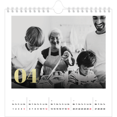 Årskalender kvadratisk — Stora nummer i glitter [April]