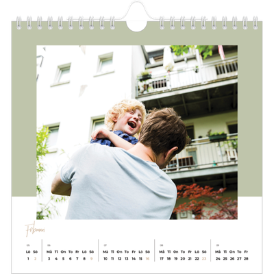 Årskalender kvadratisk — Kalender i naturfärger [Februari]