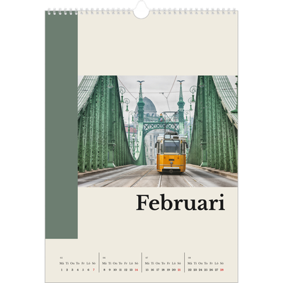 A3 Årskalender — Världens sevärdheter [Februari]
