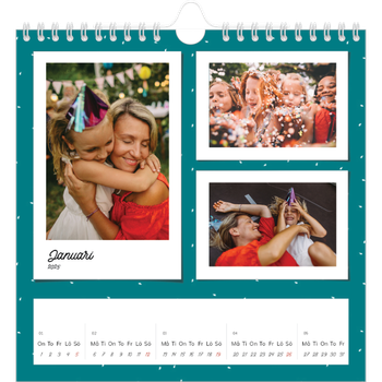 Fotokalender Kvadratisk — Färgglada retro bilder