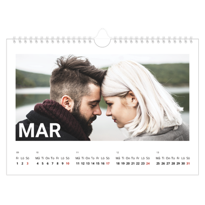 Fotokalender A4 Enkel — Stor månad [Mars]
