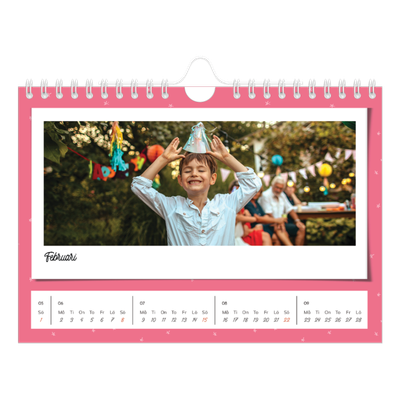 Fotokalender A5 Enkel — Färgglada retro bilder [Februari]