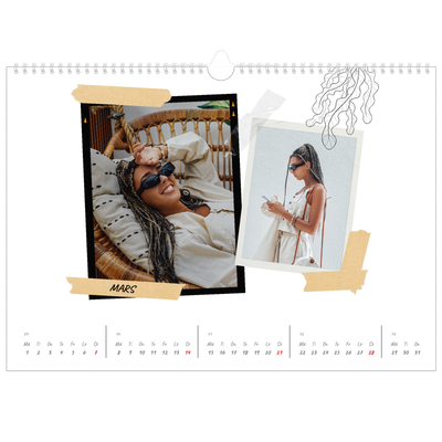 Fotokalender A3 Enkel — Scrapbook stil [Mars]