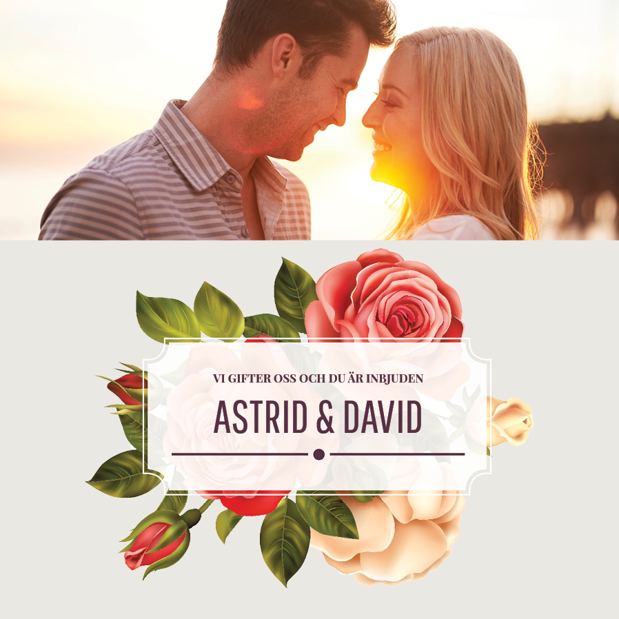 Inbjudningar — Vintage rosor