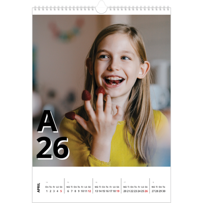 A3 Årskalender — Bokstäver och tal [April]