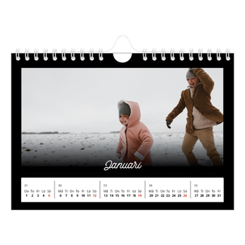 Fotokalender A5 Enkel — Svart